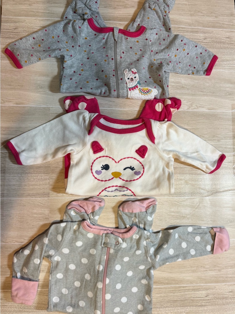 wonder nation Newborn Sleepwear White with Pink Trim